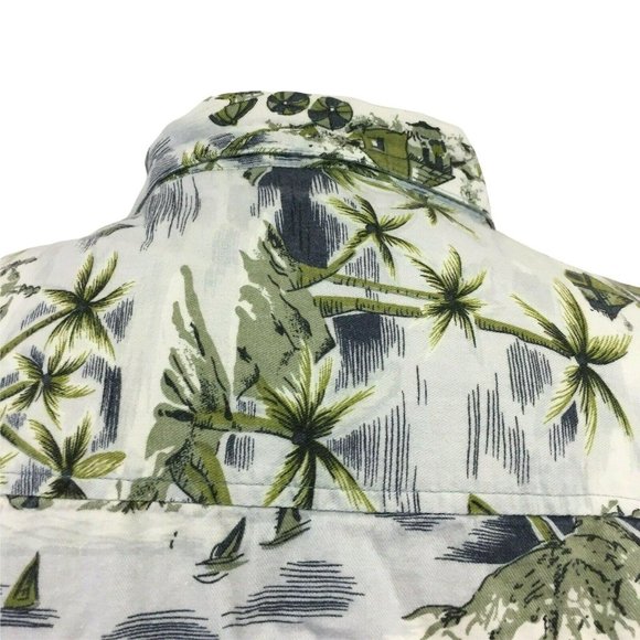 Field & Stream Shirt Mens 2XL XXL Blue Hawaiian Print Rayon Blend 1 Pocket S/S - Picture 9 of 12